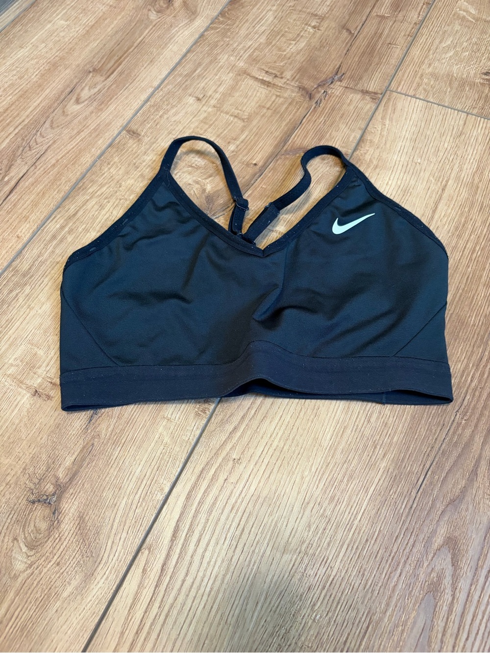 Nike Black Racerback Sports Bra with White Swoosh